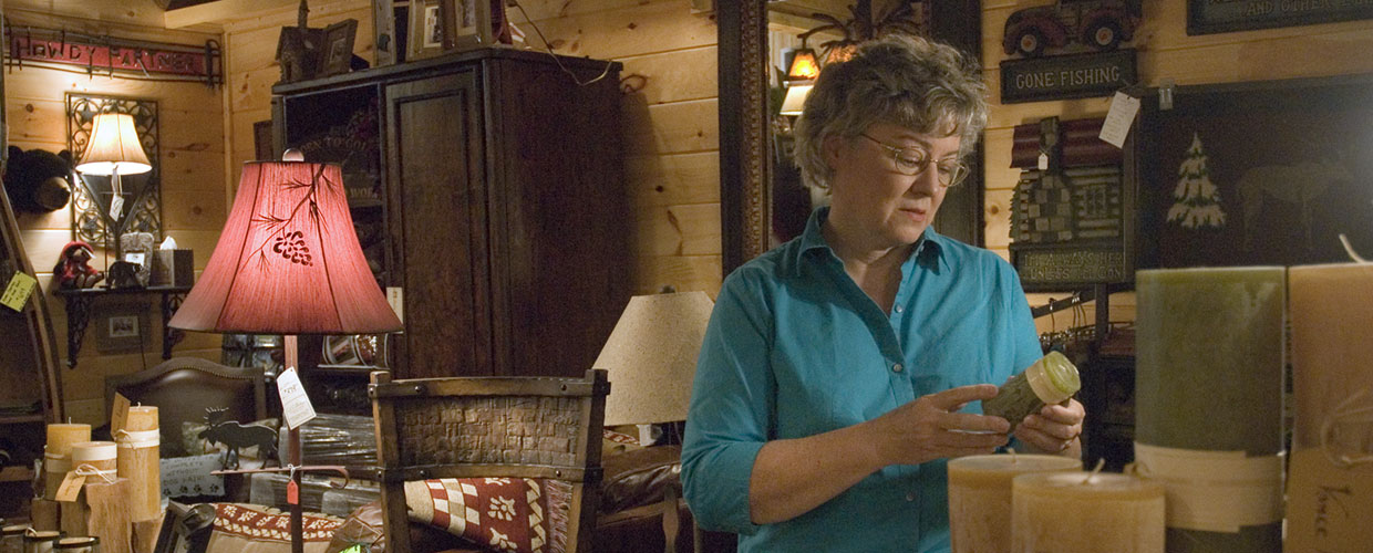 woman shopping in furniture store
